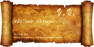 Véber Vilmos névjegykártya